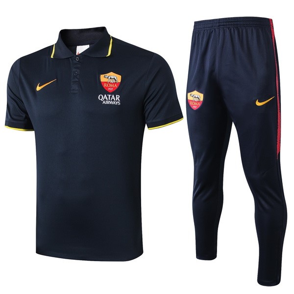 Polo Conjunto Completo As Roma 2019 2020 Negro Amarillo